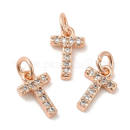 Латунь микро проложит класс Aaa кубического циркония подвески ZIRC-P067-11RG-T-NR-1