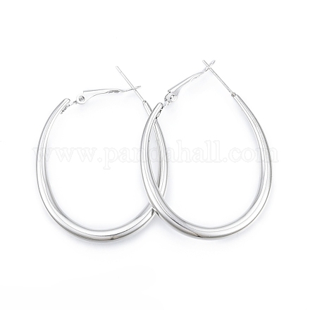 201 Stainless Steel Teardrop Hoop Earrings for Women EJEW-N052-03C-01-1