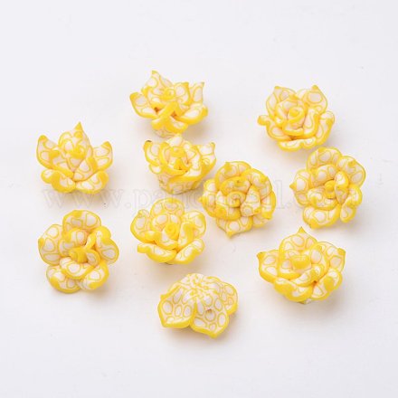 Handmade Polymer Clay 3D Flower Beads CLAY-M002-01B-1