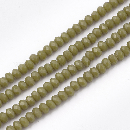 Chapelets de perles en verre opaque de couleur unie X-GLAA-S178-12B-07-1