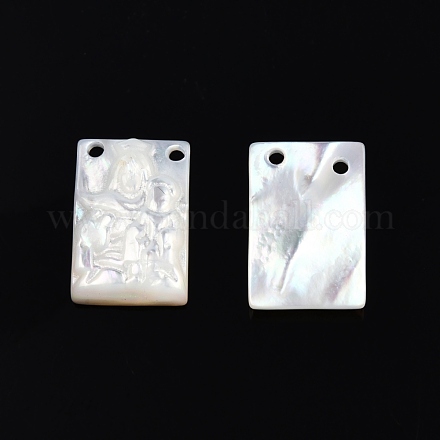 Natural White Shell Charms SSHEL-N003-140-1