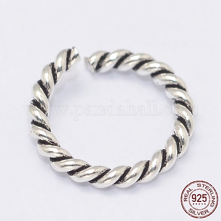 925 anillos abiertos de plata de ley tailandesa STER-K022-01AS-1