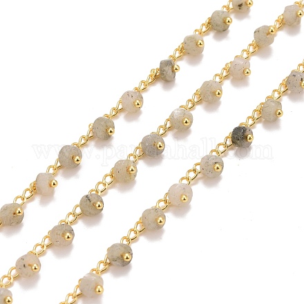 Chaînes de perles de labradorite naturelle CHC-B020-01G-05-1
