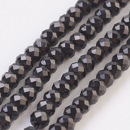 Natürlichen schwarzen Spinell Perlen Stränge G-F568-028-C-1