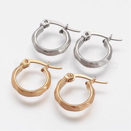 304 Stainless Steel Hoop Earrings BJEW-N0039-06-1
