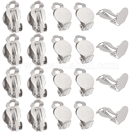 SUNNYCLUE 1 Box 80Pcs Clip on Earring Findings Flat Back Earring Clips 304 Stainless Steel Clip on Earring Converter Non Pierced Earring Components for Jewelry Making Accessories DIY Dangle Earrings STAS-SC0005-67-1