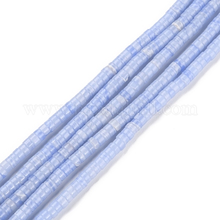 Fili di perline di agata di pizzo blu sintetico G-M401-D02-1