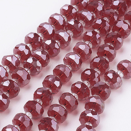 Chapelets de perles en verre électroplaqué EGLA-J146-PL8mm-B01-1