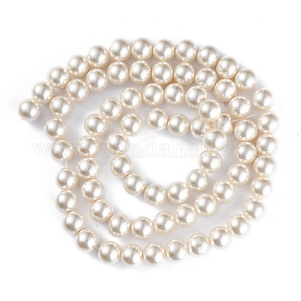Chapelets de perles en verre nacré HY-12D-B80-1
