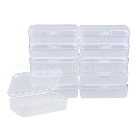 Wholesale BENECREAT 4Pcs Rectangle PP Plastic Bead Storage Container 