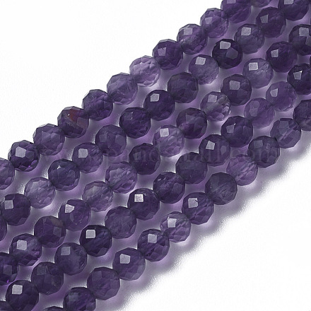Chapelets de perles en améthyste naturelle G-F596-13-2mm-1
