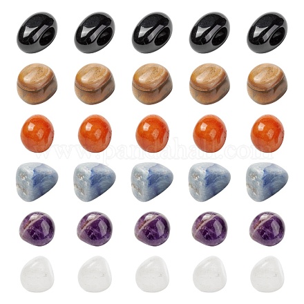 12 Stück 6 natürliche gemischte Edelsteinperlen im Stil X-G-FS0001-72-1