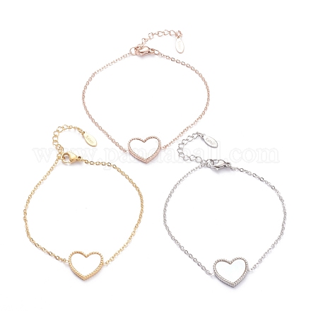 Bracelets avec lien de coeur en 304 acier inoxydable BJEW-L640-06-1