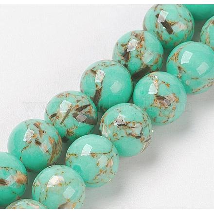 Chapelets de perles de coquillage de mer et turquoise synthétique G-G758-07-4mm-1