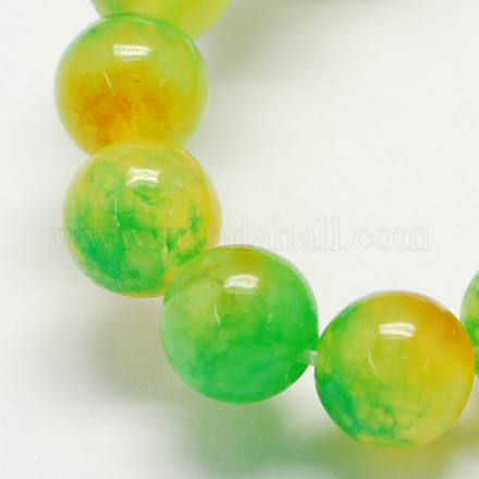 Chapelets de perles en jade naturelle à deux tons G-R165-12mm-01-1