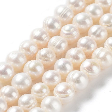 Hebras de perlas de agua dulce cultivadas naturales PEAR-E019-03-1