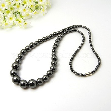 Fashion Non-Magnetic Synthetic Hematite Necklaces NJEW-D170-01-1
