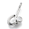 Brass Micro Pave Cubic Zirconia Pendants, Letter Charms, Rack Plating, Long-Lasting Plated, Cadmium Free & Lead Free, Letter D, 13x7.5x2mm, Hole: 1.6mm