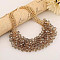 Alloy Bib Neckalces for Women, with Faceted Resin Round Beads, Gold, Camel, 17.72 inch(45cm)