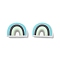 Silicone Beads, Rainbow Shaped, Medium Turquoise, 18x25x9mm, Hole: 2mm