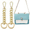 2Pcs Aluminum & Iron & Zinc Alloy Oval Link Purse Strap Extenders, with Swivel Clasp, Light Gold, 10.5cm