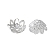 Brass Fancy Bead Caps, Lead Free & Nickel Free, Flower, Platinum, 10x4mm