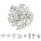 32Pcs 8 Styles 304 Stainless Steel Charms, Animals, Stainless Steel Color, 4pcs/style