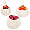 3Pcs 3 Styles Handmade Woven Cotton Fruit Net Hanging Baskets, Boho String Bag for for Kitchen Wall Home Restaurant, Old Lace, 210~350mm, 1pc/style