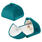 Velvet Finger Ring Package Boxes, Rectangle, Teal, 7x6.5x6cm