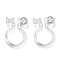 Resin Clip-on Earring Findings, Clear, 11x7x3mm