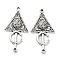 Tibetan Style Alloy Pendant, Lead Free & Cadmium Free, Triangle, Antique Silver, 27x13.5x2mm, Hole: 1mm, 1099pcs/1000g
