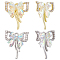 Beebeecraft 1 Box 12Pcs Cubic Zirconia Bowknot Charms Bow Dangle Charms with Resin for Necklace Jewelry DIY Making (Platinum & Golden)
