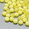 Transparent Stripe Resin Beads, Round, Yellow, 6mm, Hole: 1mm