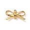 Brass Connector Charms, Bowknot Links, Real 18K Gold Plated, 9x15x3mm, Hole: 1.2mm