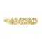 Word AMOR Rack Plating Brass Micro Pave Clear Cubic Zirconia Pendants, Cadmium Free & Lead Free, Real 18K Gold Plated, 33.5x7x3mm, Hole: 4.7x3.5mm