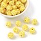 AB-Color Resin Rhinestone Beads, with Acrylic Round Beads Inside, for Bubblegum Jewelry, Yellow, 12x10mm, Hole: 2~2.5mm