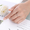 Crown Brass Micro Pave Clear Cubic Zirconia Finger Rings for Women, Rose Gold, US Size 9(18.9mm)