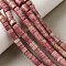 Natural Rhodonite Beads Strands, Heishi Beads, Flat Round/Disc, 6x3~3.5mm, Hole: 0.8mm, about 54~55pcs/strand, 7.38''~7.54''(18.75~19.15cm)
