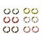 Brass Micro Pave Clear Cubic Zirconia Huggie Hoop Earrings, with Enamel, Ring, Real 18K Gold Plated, Mixed Color, 20x4mm, Pin: 1mm