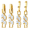 Beebeecraft 1 Box 6Pcs Fold Over Extender Real 18K Gold Plated Necklace Foldover Extension Clasp with Cubic Zirconia Leaf Bracelet Extenders for Jewelry Making Supplies DIY Crafts