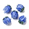 Handmade Lampwork Beads, Tulip, Blue, 13~14.5x13~15mm, Hole: 1.4mm