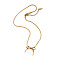 304 Stainless Steel Bowknot Pendant Necklace, with Herringbone Chains, Golden, 13-5/8 inch(34.5cm)