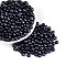 Transparent Glass Seed Beads, Glazing Style, Round, Indigo, 6mm, Hole: 1.2mm, about 1500pcs/pound