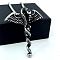 Men's Stainless Steel Jet Rhinestone Dragon Pendant Necklaces, Stainless Steel Color