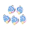 Handmade Polymer Clay Pendants, Ice Cream Charms, with Iron Loops, Dodger Blue, 18~19.5x8.5~10.5x5mm, Hole: 1.8~2mm