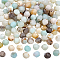 2 Strands Natural Flower Amazonite Beads Strands, Round, Faceted, 5.5~6x5.5~6.5mm, Hole: 1mm, about 60~62pcs/strand, 14.17~14.88''(36~37.2cm)