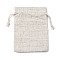 Slub Cotton Packing Pouches, Rectangle, Old Lace, 14x9.7x0.35cm