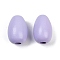 Spray Painted Wood European Beads, Large Hole Beads, Teardrop, Lilac, 24x16~17mm, Hole: 5~5.5mm