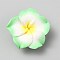 Handmade Polymer Clay Beads, Flower, Light Green, 10~11x25~26x25~26mm, Hole: 1.5mm