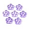 Handmade Lampwork Beads, Large Hole Beads, Flower, Medium Purple, 23~24x24~25x7~7.5mm, Hole: 4.5~6mm